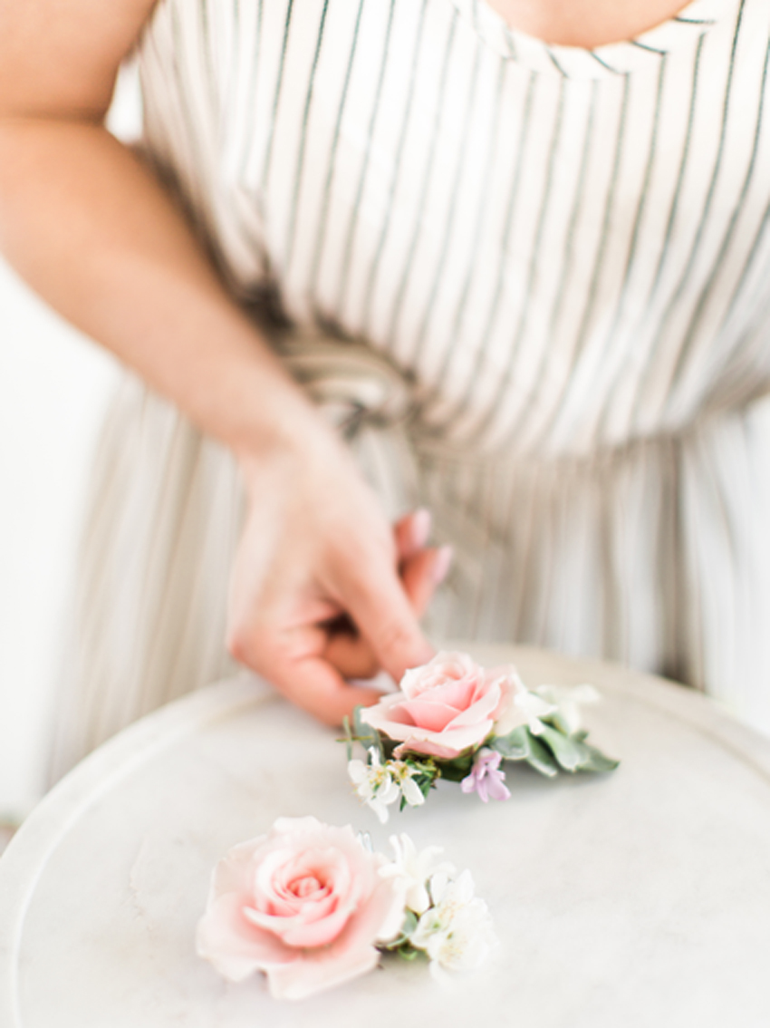 How To Make Fresh Flower Hair Combs Rhiannon Bosse Michigan