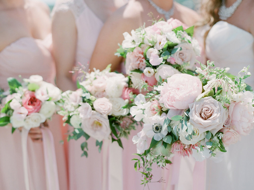 bridesmaids and floral arrangments, Michigan wedding planner